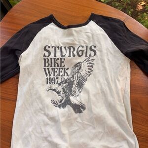 John Galt Sturgis Bike Week 1997 Raglan Tee - Black & White